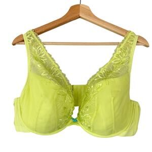 Cacique Lace Bra Neon Yellow Size 46C